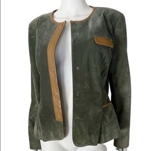DONCASTER slate grey suede jacket, leather jacket, grey leather no-collar jacket
